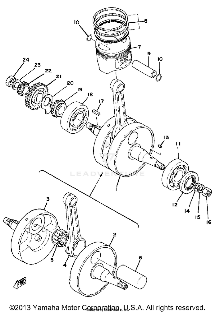 Crank - Piston Schematic
