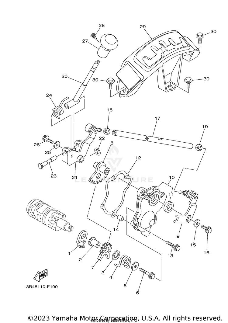 Shift Shaft GRIZZLY 700  DUCKS - YFM7FGPDUW - 2007 Schematic