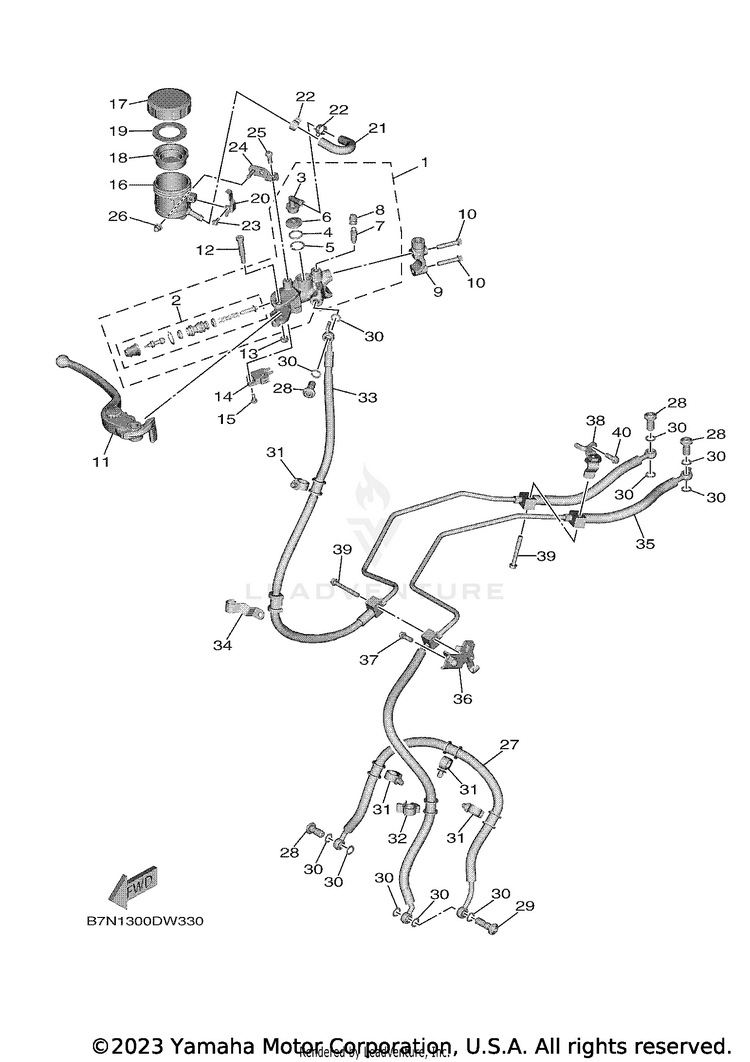 Front Master Cylinder MT09 - MT09MCB - 2021 Schematic