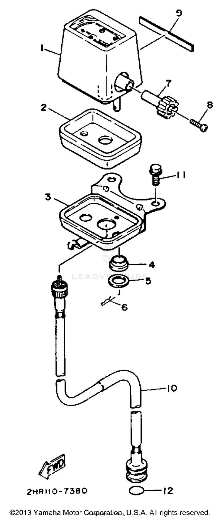 Meter BIG BEAR 4WD - YFM350FWE - 1993 Schematic