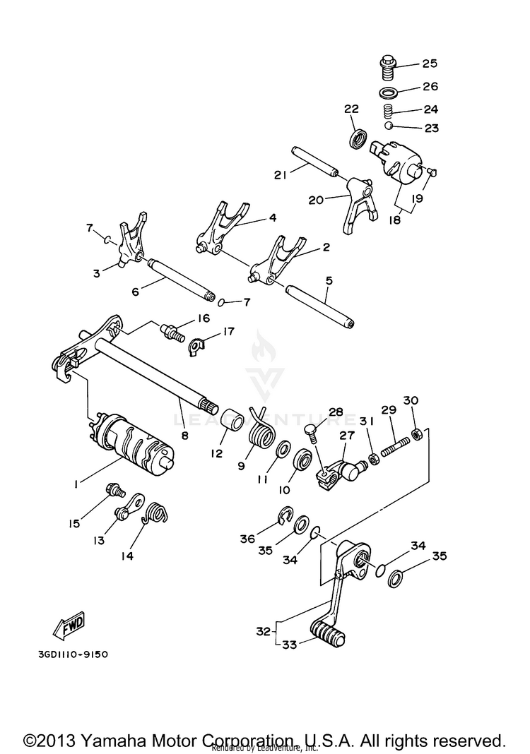 Shift Cam Fork Schematic