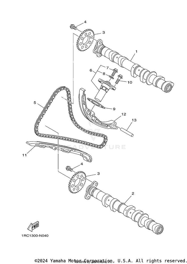 Camshaft Chain FZ09 CA - FZ09GCB - 2016 Schematic