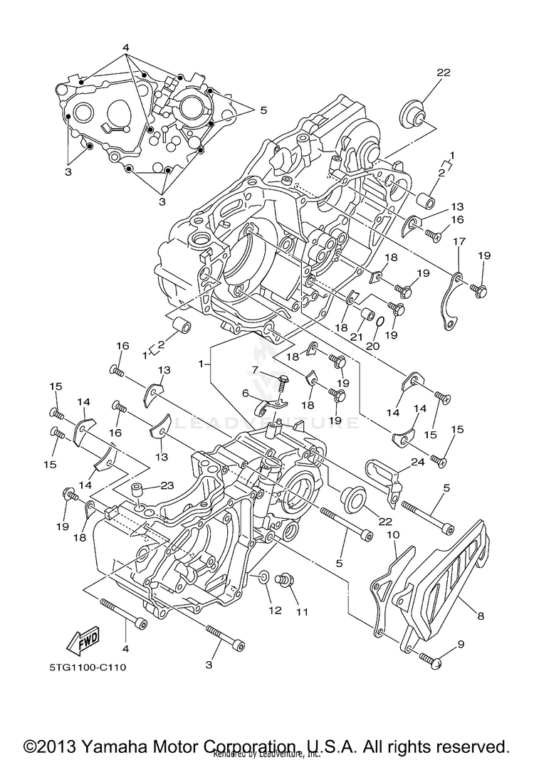 Crankcase YFZ450 LIMITED EDITION - YFZ450LES - 2004 Schematic