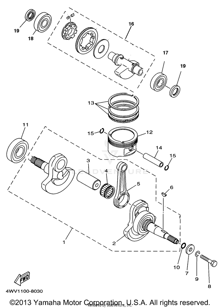 Crankshaft Piston Schematic
