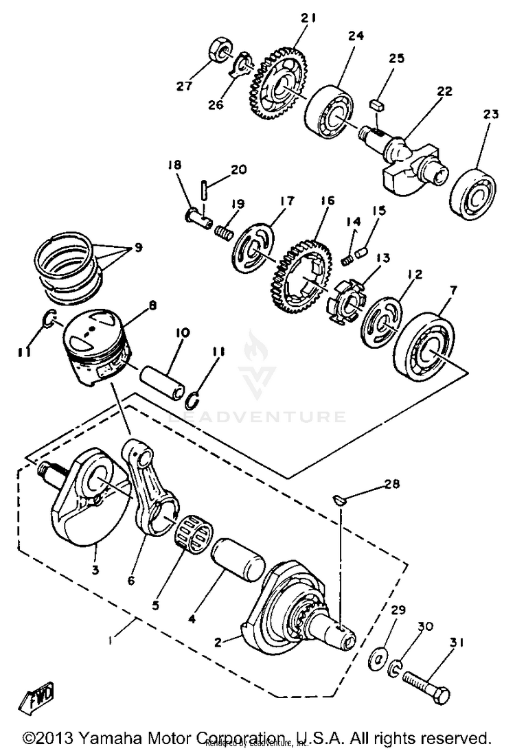 Crankshaft Piston Schematic