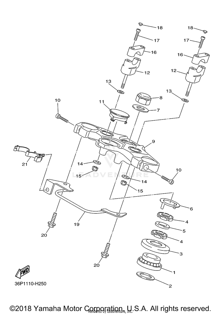 Steering FZ6R - FZ6RACB - 2011 Schematic