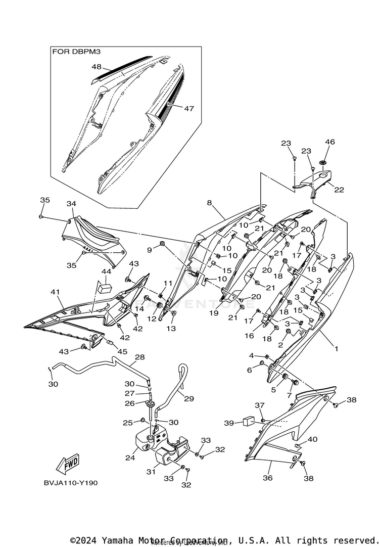 Side Cover YZFR3 ABS - YZFR3APB - 2023 Schematic