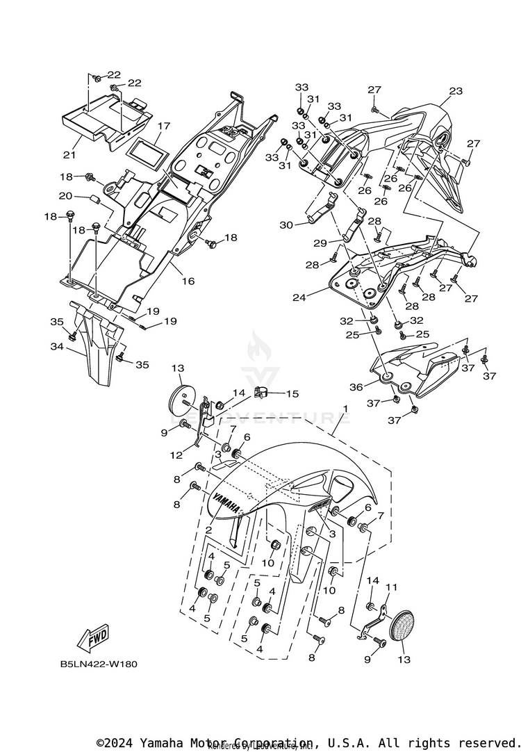 Fender YZFR3 ABS - YZFR3ANB - 2022 Schematic