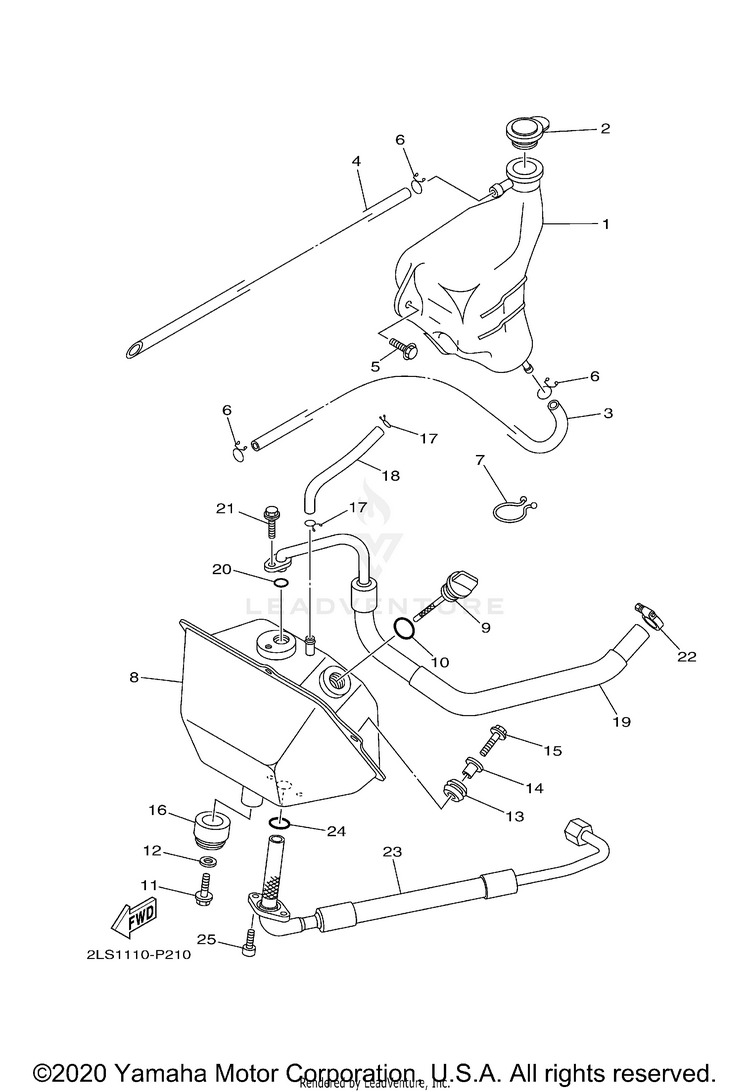 Oil Tank RAPTOR 700R - YFM70RSCLL - 2020 Schematic