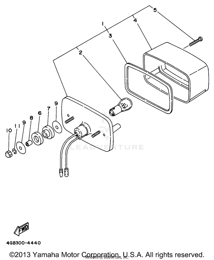 Taillight BIG BEAR 2WD - YFM350UH - 1996 Schematic