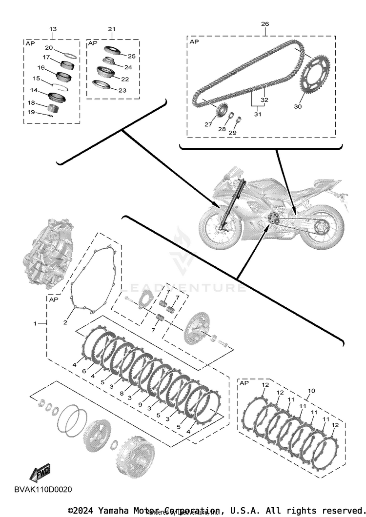 2 Maintenance Parts Kit YZFR7 - YZFR7SCB - 2025 Schematic