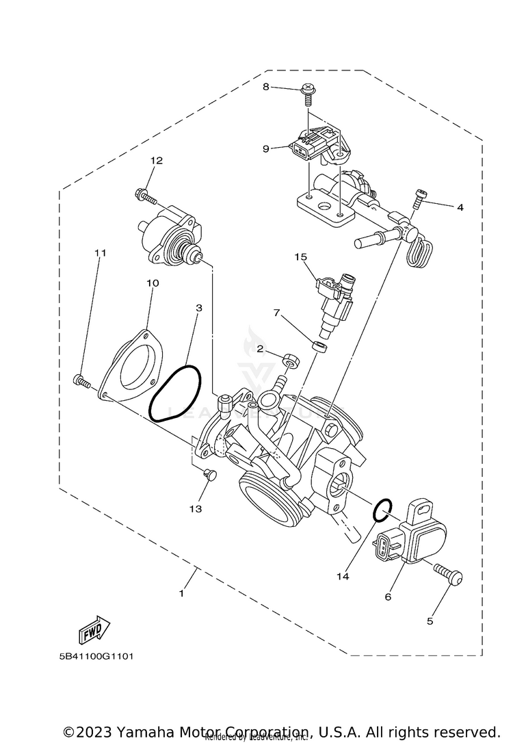 Throttle Body Assy RHINO 700 FI  SPECIA - YXR7FSEYB - 2009 Schematic