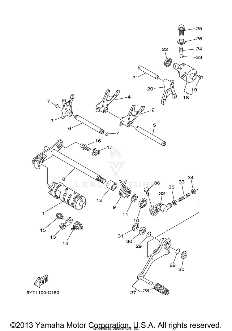 Shift Cam Fork Schematic