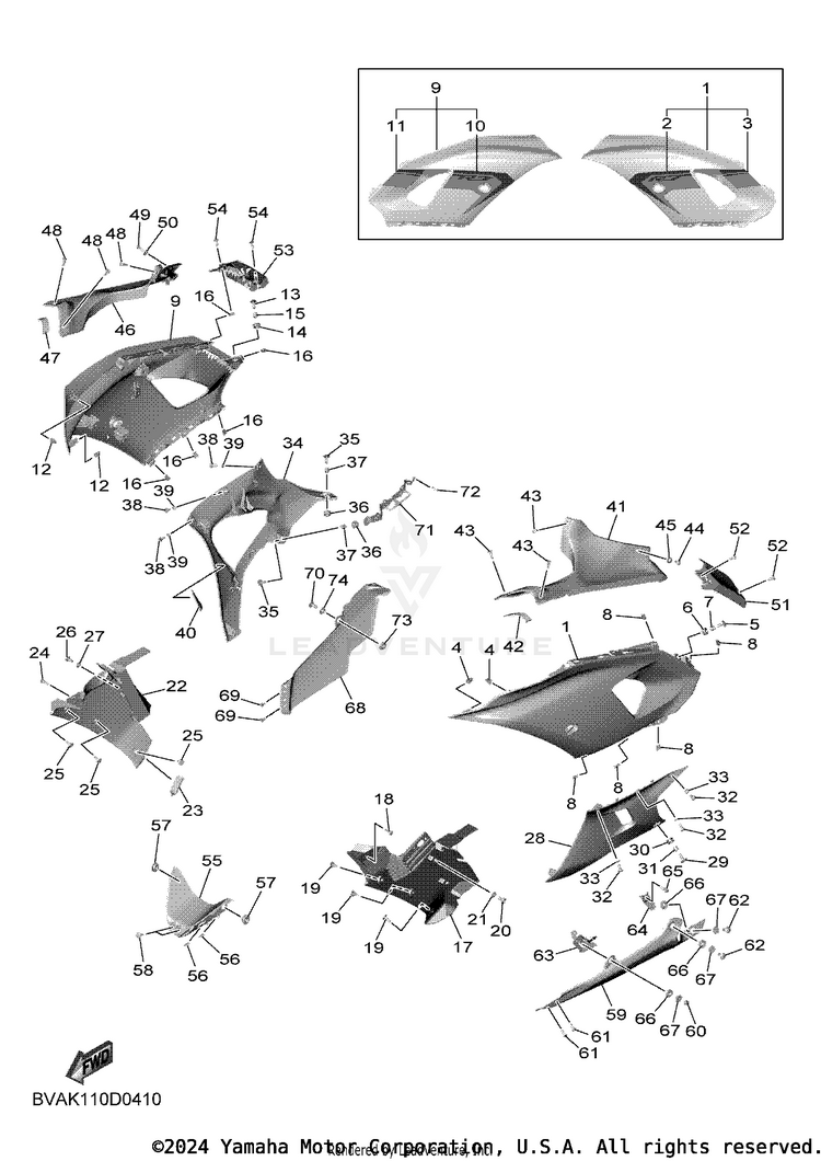 Cowling 2 YZFR7 - YZFR7SCB - 2025 Schematic