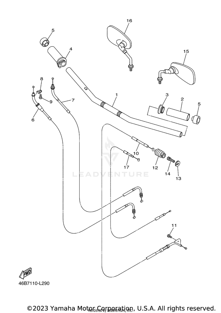Steering Handle & Cable Schematic