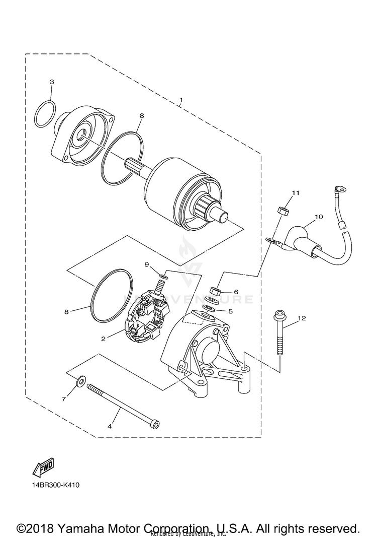 Starting Motor YZFR1 - YZFR1ACB - 2011 Schematic