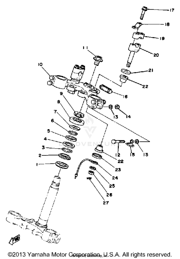 Steering XT500E - 1978 Schematic