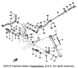 Stand - Footrest - Brake Pedal Schematic