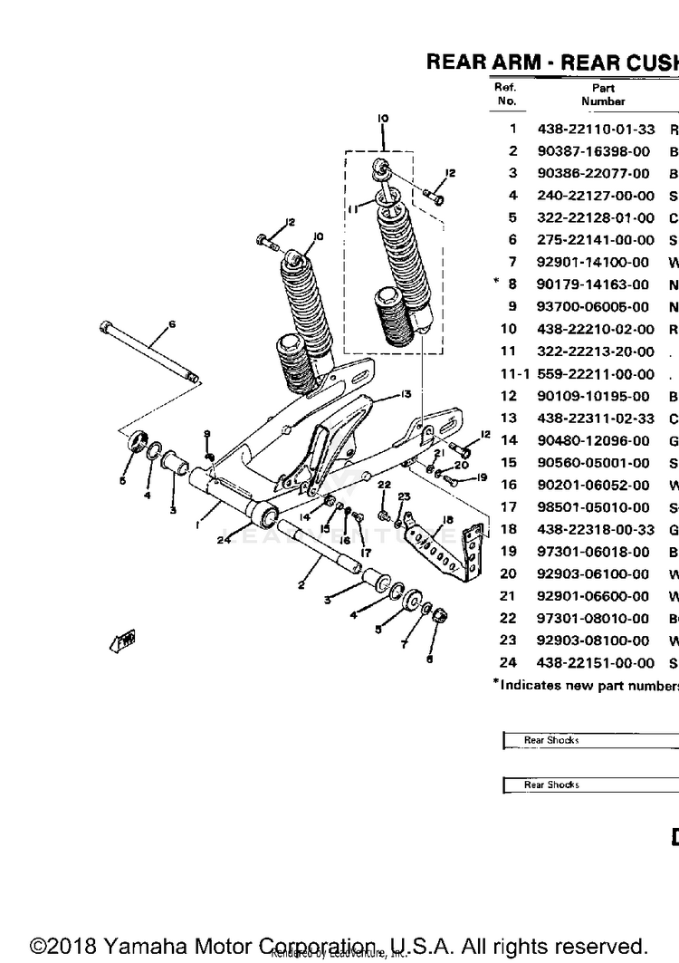 Rear Arm - Rear Cushion - Chain Case 250b - C - 40 Schematic
