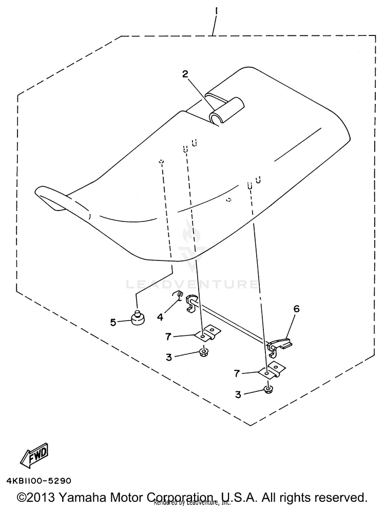 Seat WOLVERINE 4WD - YFM350FXH - 1996 Schematic
