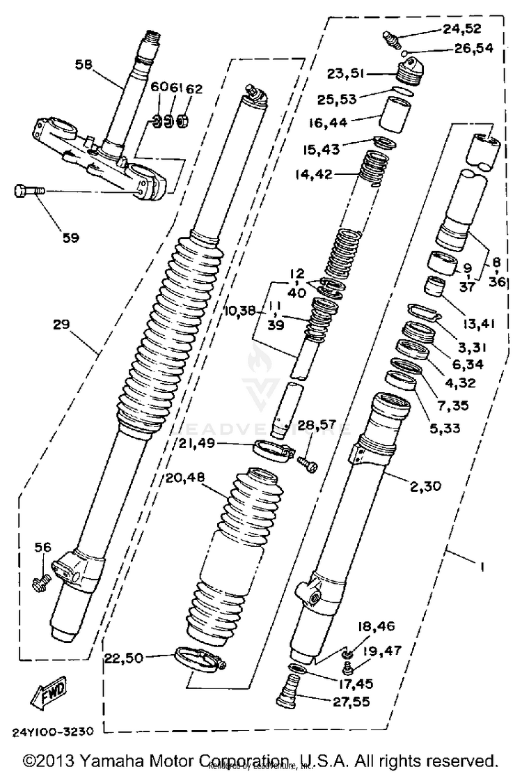 Front Fork Y250zk Schematic