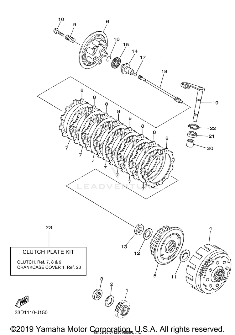 Clutch YZ450FB - YZ450FBL - 2012 Schematic
