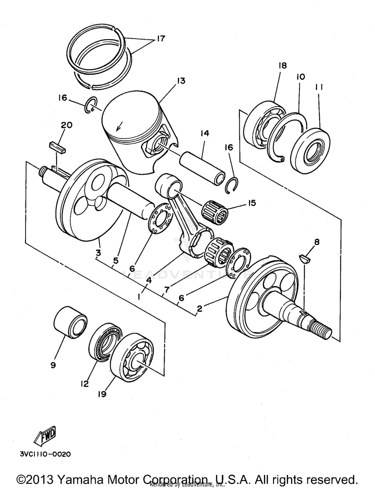 Crankshaft - Piston Schematic