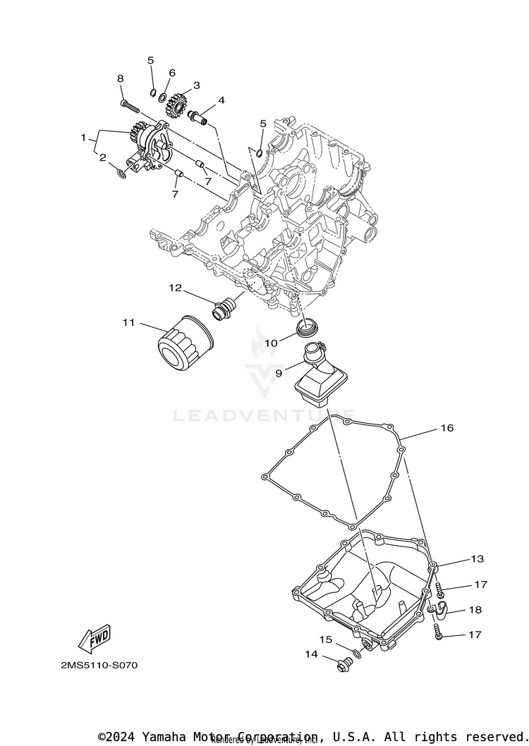 Oil Pump R3 - YZFR3HB - 2017 Schematic