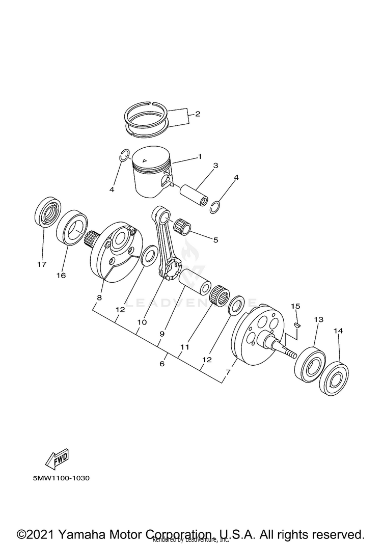 Crankshaft Piston Schematic