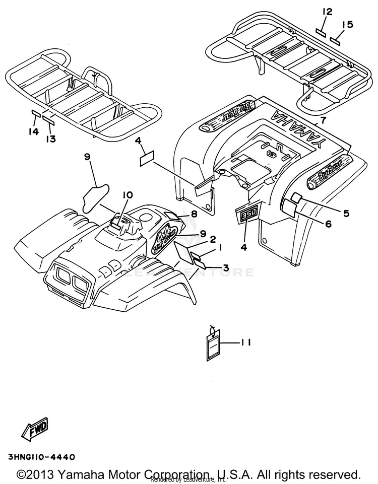 Emblem Label 1 BIG BEAR 4WD - YFM350FWG - 1995 Schematic
