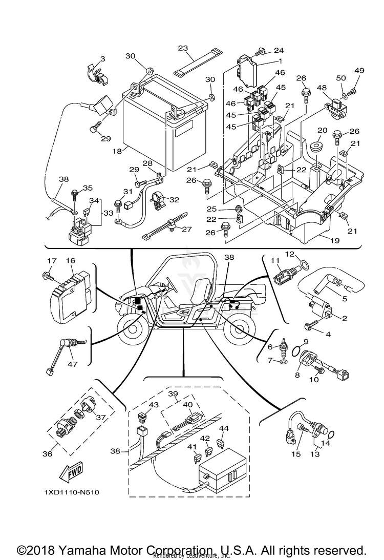 Electrical 1 VIKING - YXM700DFG - 2015 Schematic