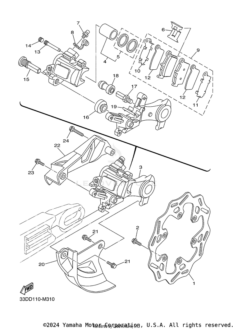Rear Brake Caliper Schematic