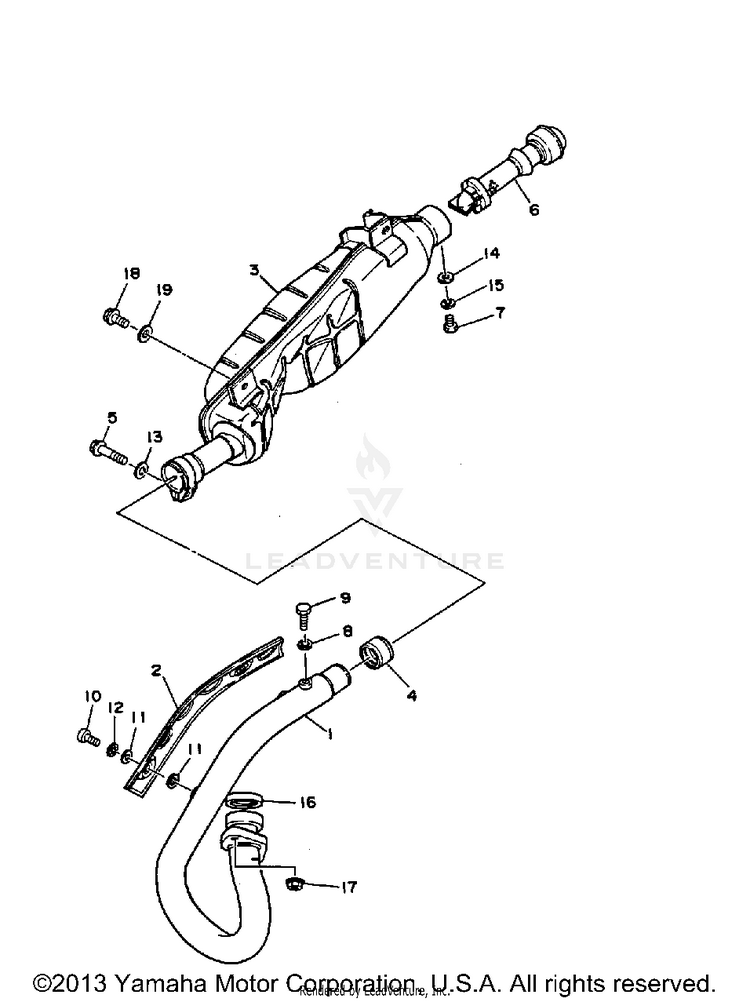 Exhaust BIG BEAR - YFM350FWB_MNH - 1991 Schematic