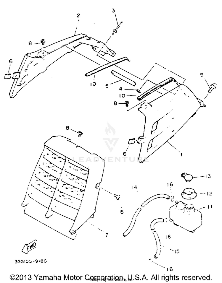 Side Cover BANSHEE - YFZ350E - 1993 Schematic