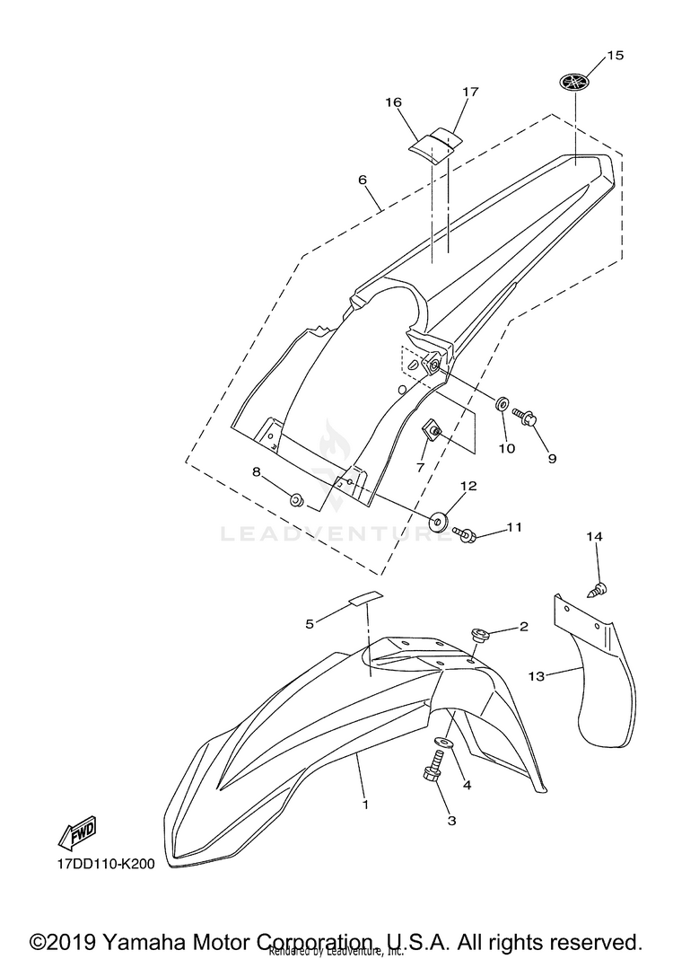 Fender YZ250F - YZ250FAB - 2011 Schematic