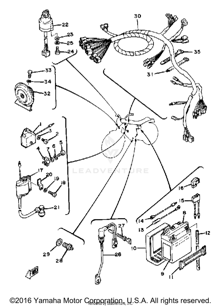 Electrical 1 XT250 - XT250H_198 - 1981 Schematic
