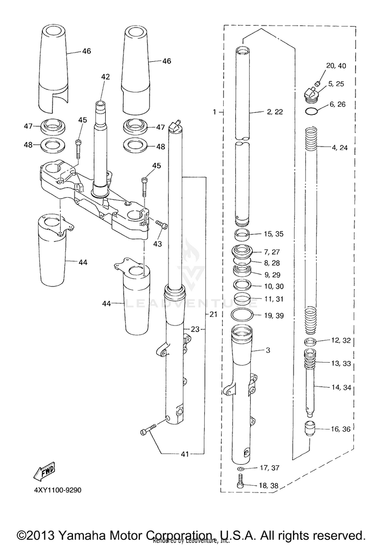 Front Fork VENTURE MM LIMITED EDITION (CA Ed.) - XVZ13TFSMC - 2000 Schematic