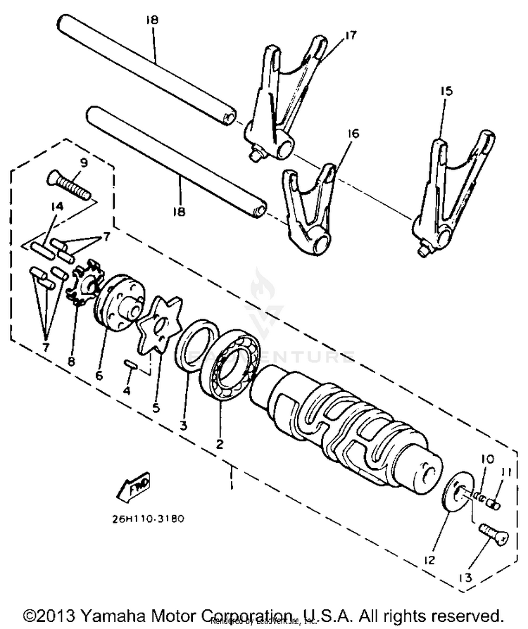 Shift Cam Fork Schematic