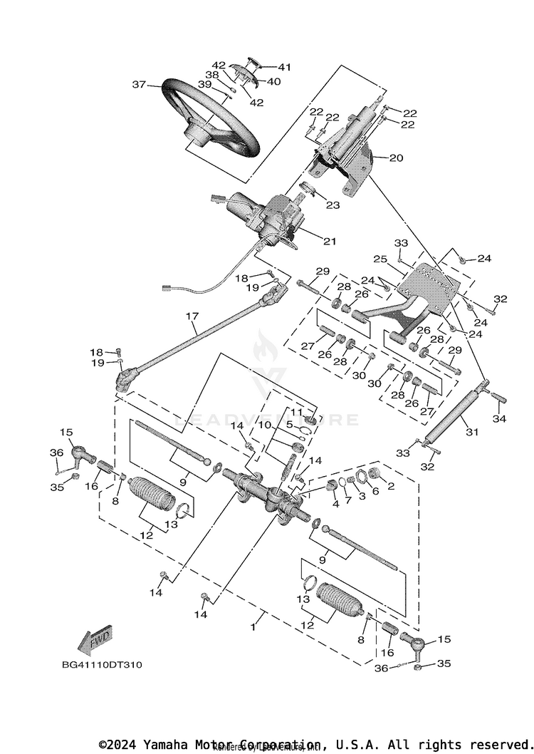 Steering WOLVERINE X2 R-SPEC - YXE85WPALW - 2020 Schematic
