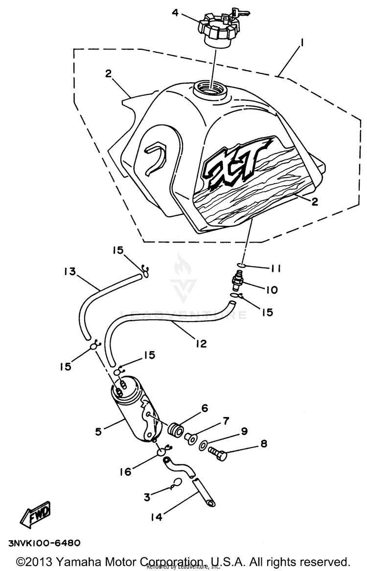 Fuel Tank (California Model Only) Schematic