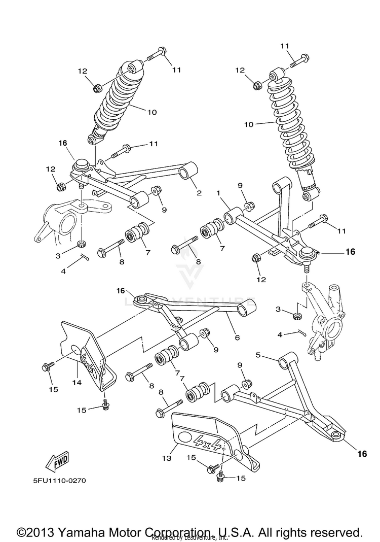Front Suspension Wheel BIG BEAR 4WD - YFM40FN - 2001 Schematic