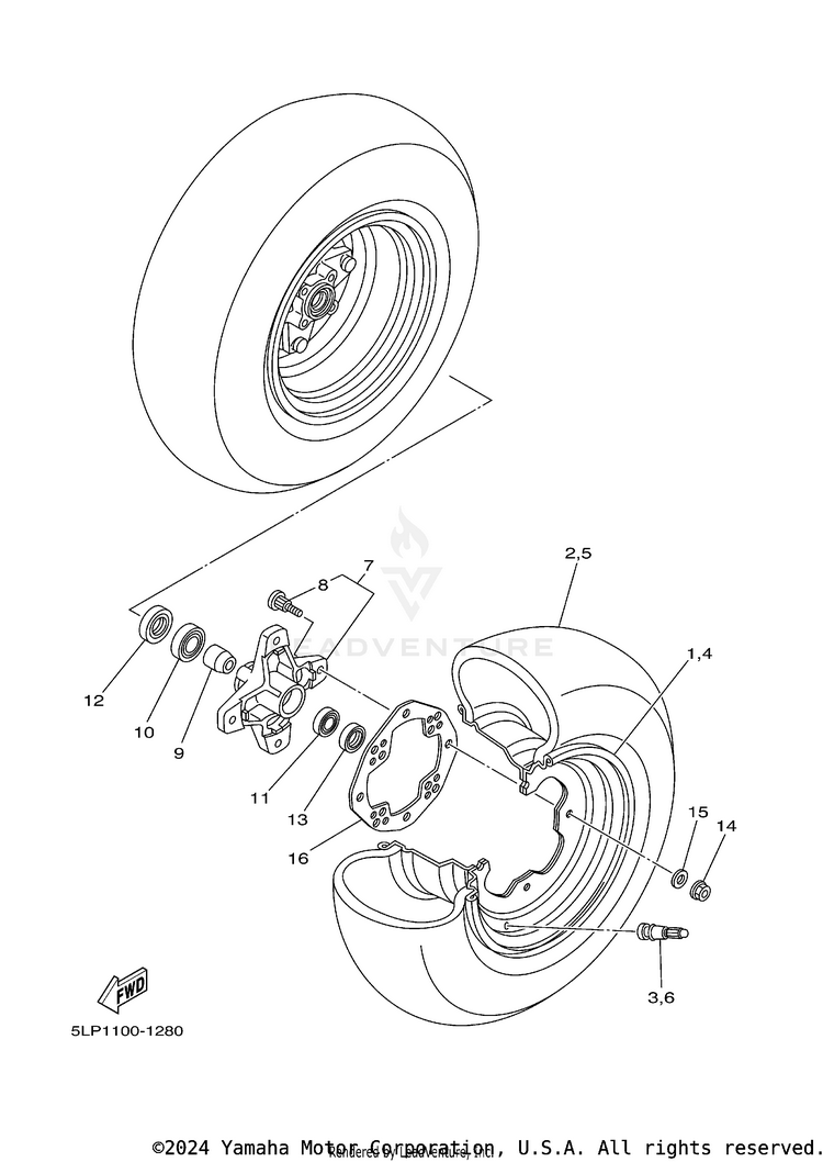 Front Wheel RAPTOR 700 SPECIAL EDITION - YFM70RSEY - 2009 Schematic