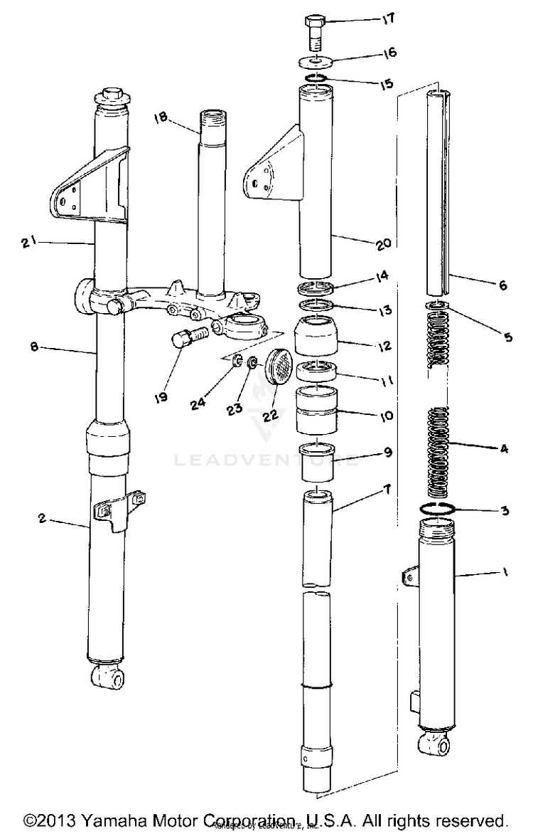 Front Fork LB80IIHC - 1976 Schematic