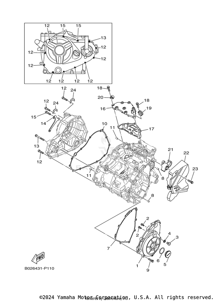 Crankcase Cover 1 YZFR3 - YZFR3LL - 2020 Schematic