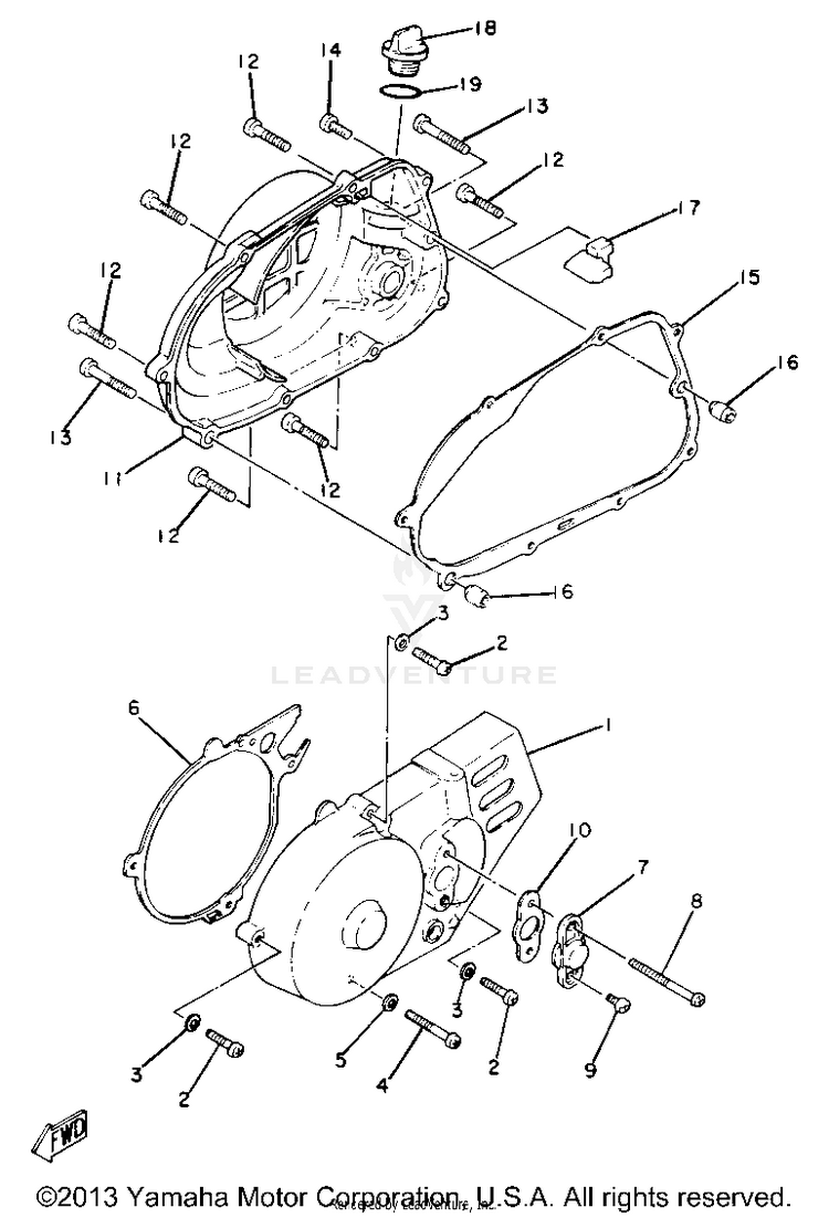 Crankcase Cover Yz80g Schematic