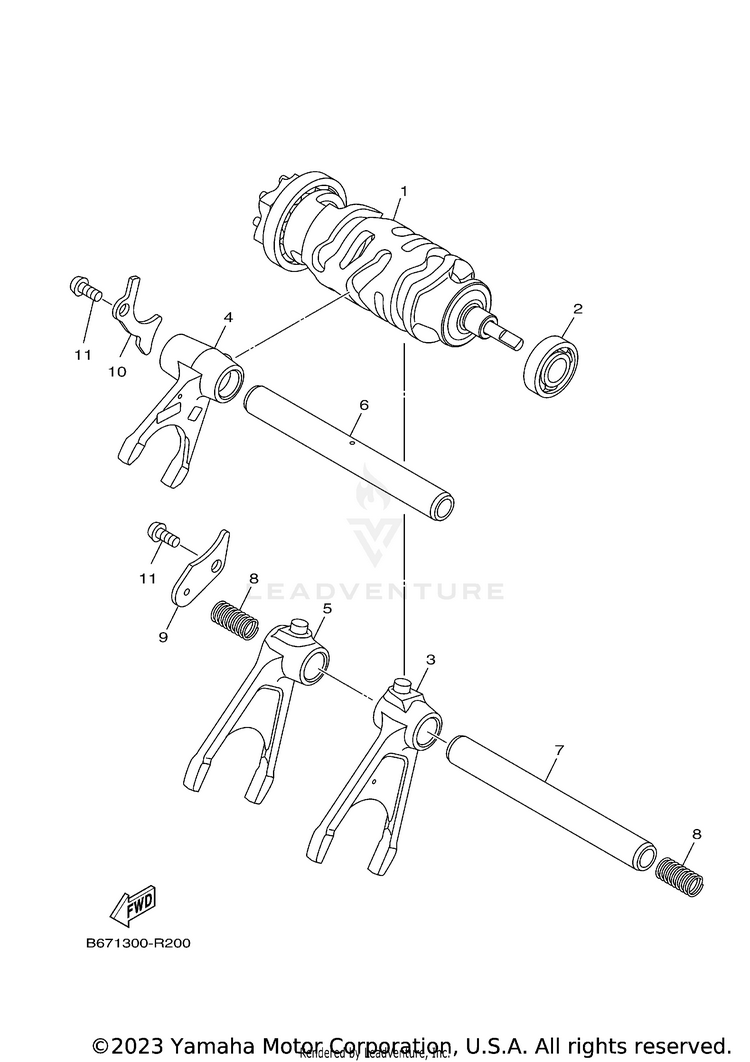 Shift Cam Fork FZ10 - FZ10HCB - 2017 Schematic