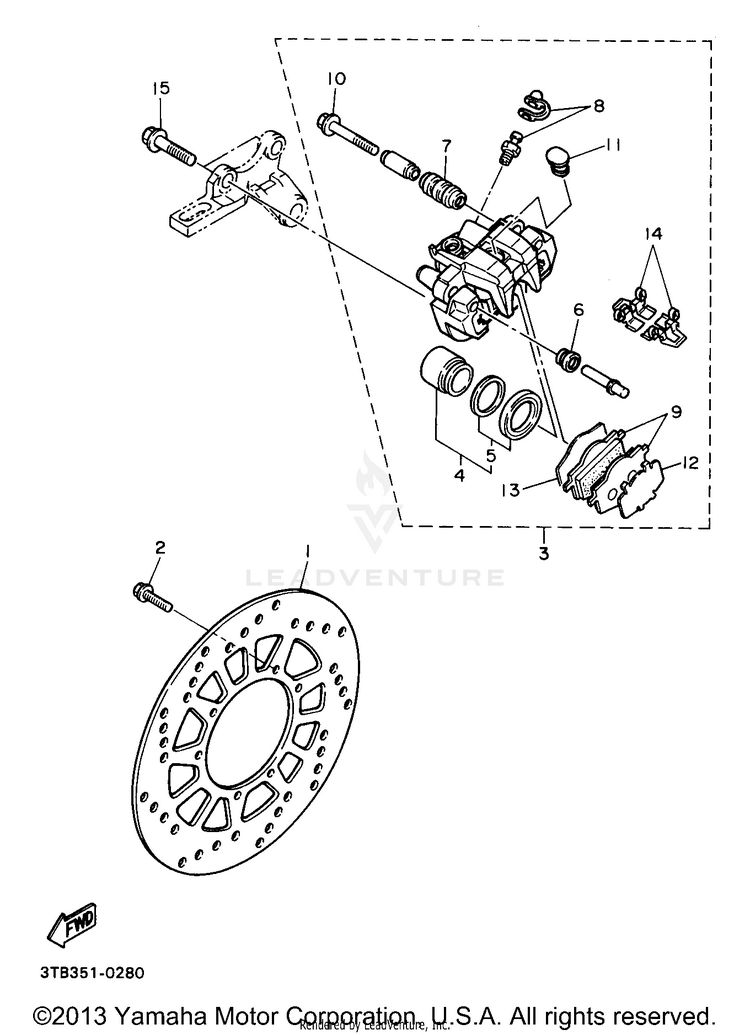 Rear Brake Caliper Schematic