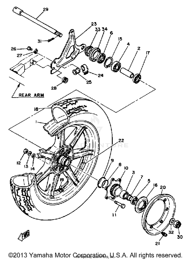 Rear Wheel XS1100SG - 1980 Schematic