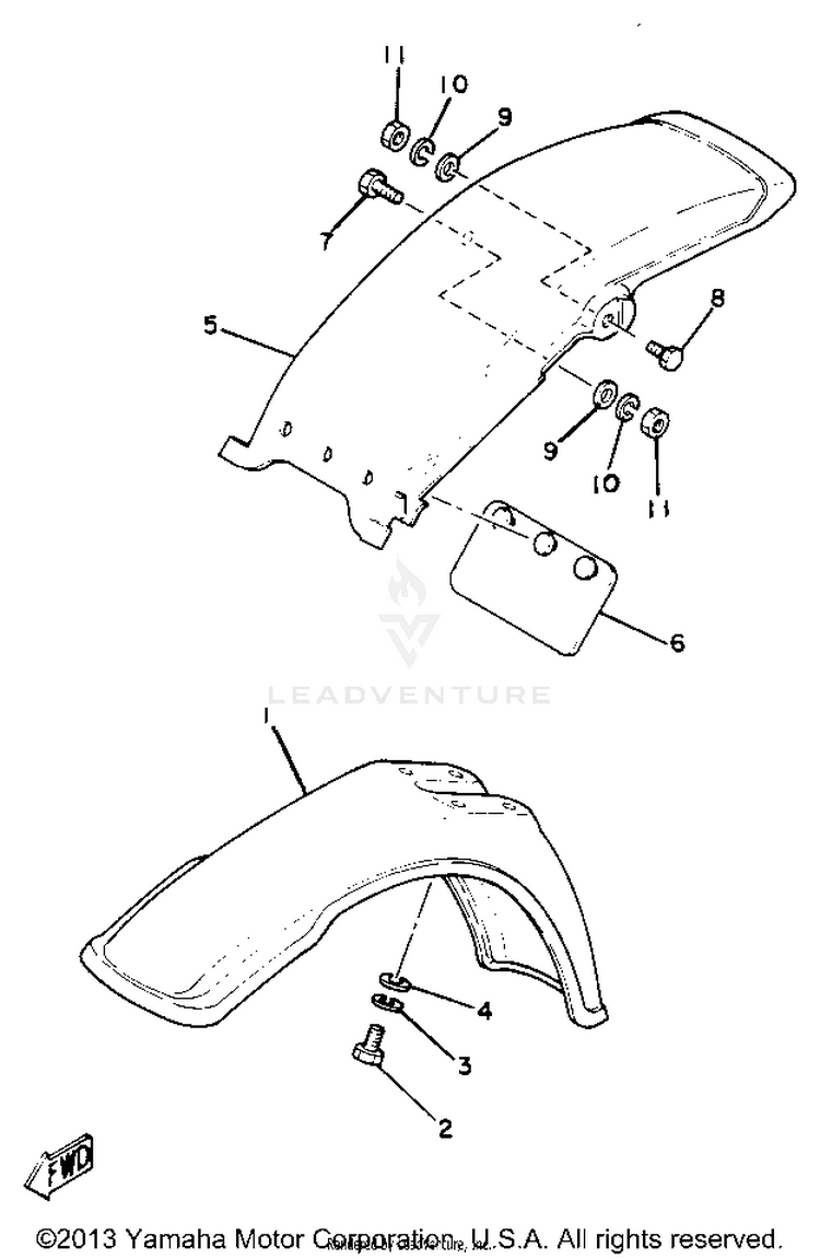 Front Fender - Rear Fender Schematic