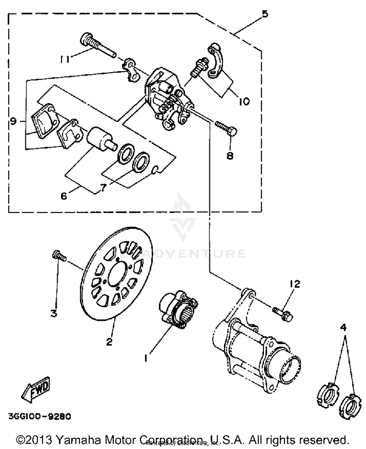 Rear Brake Caliper Schematic
